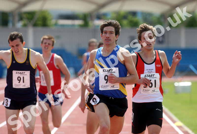 Nick Hooker (Leeds City AC) wins the senior 1500 metres, Northern Championships, Sport City, Manchester